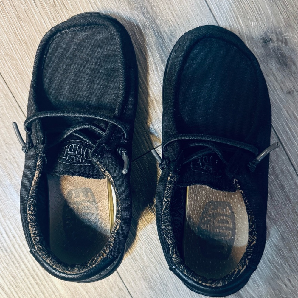 Hey Dude Black Kids Moccasins